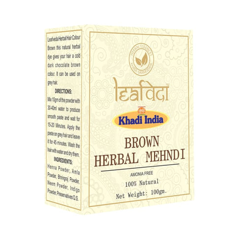 Khadi Leafveda Herbal Mehndi (Amonia Free) Brown box of 100 gm